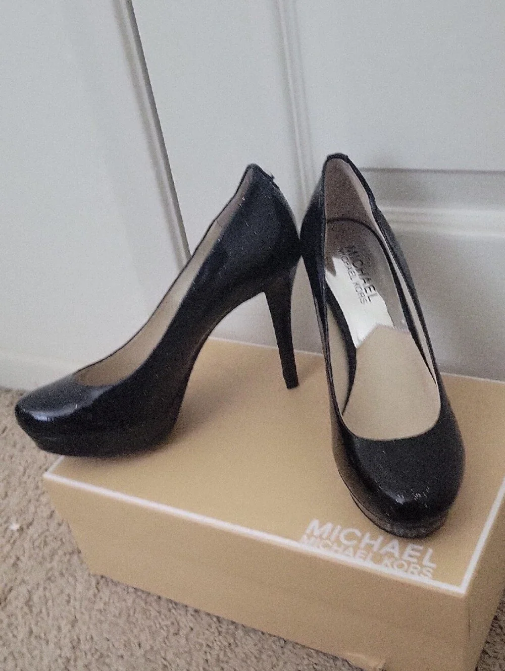 Michael Kors Black Patent Platform Pumps